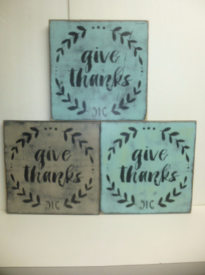 $25. GIVE THANKS: 12" X 12"
